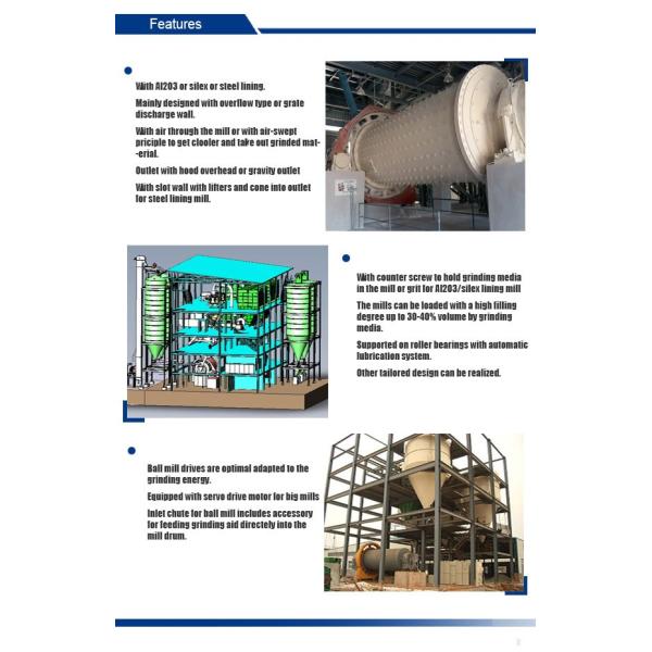 Long Working Ball Mill Classifier System , Carbon Black Graphite Gypsum Ball Mill