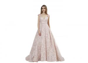 Sexy Sweetheart Pink Womens Party And Evening Dresses / Cap Sleeve Ball Gown