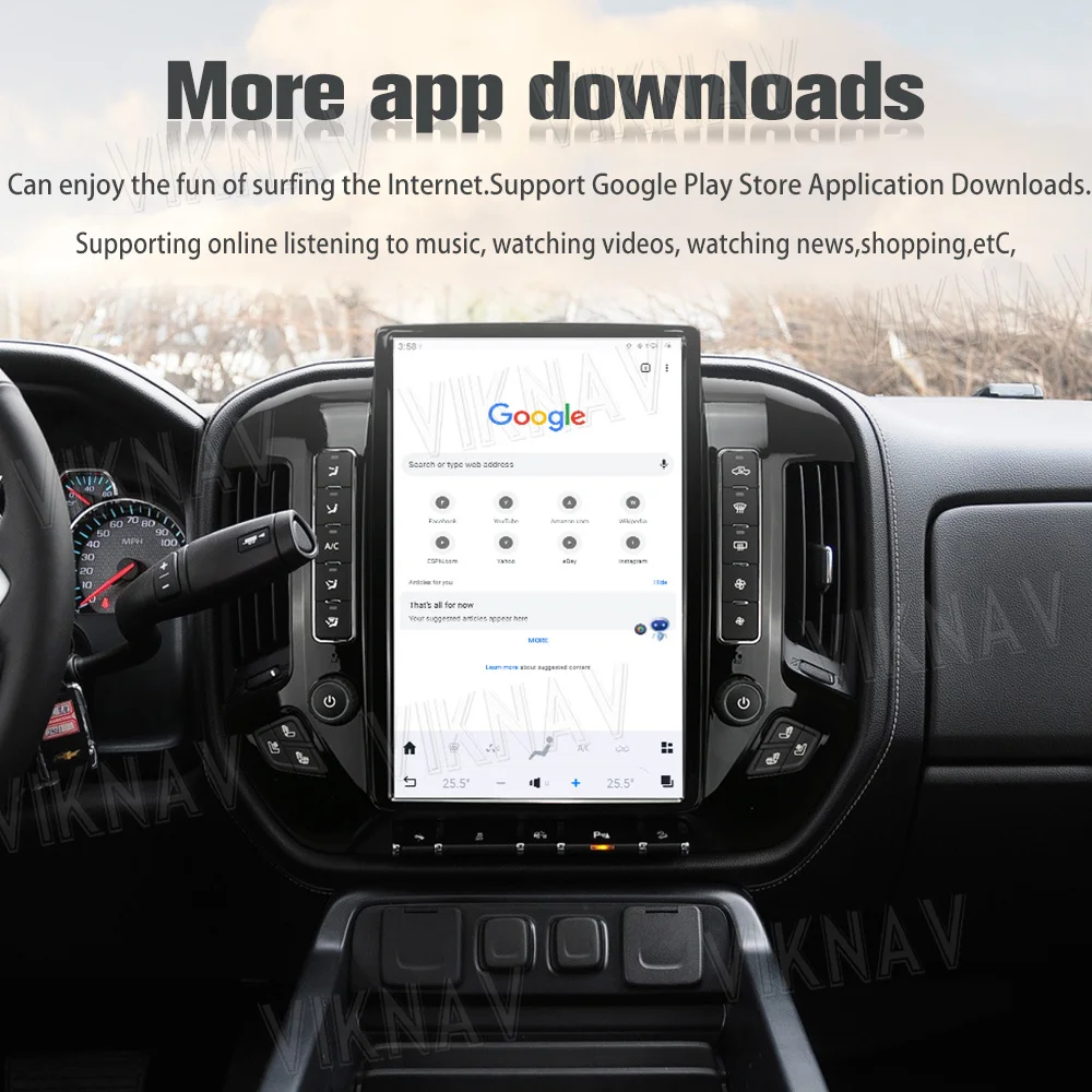 14.4 Inch Android Car Head Unit For 2013-2020 Chevroler Silverado Gmc Sierra Multimeida Player GPS Navigation Carplay