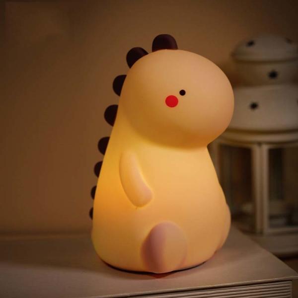 16 Color Changing Silicone Dinosaur Night Light Animal Silicone Night Lamp USB Rechargeable Touch Control Besides Lamp