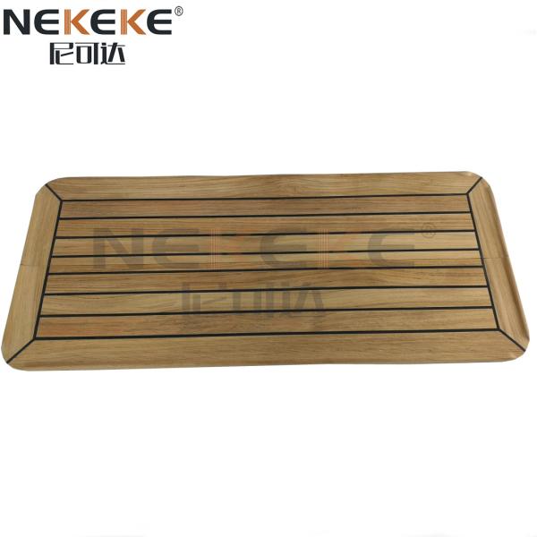 Handcrafted Rectangular Marine Teak Sliding Table Top , Yacht Wood Table Top