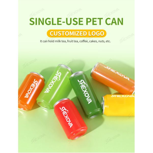 Cold Coffee Plastic Pet Cans For Beverages Soda Energy Drinks Custom Logo Disposable
