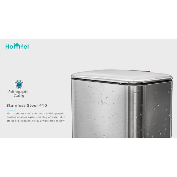 2 Division Stainless Steel Pedal Bin Household Trash Can for Stylish and Sustainable Recycling Solution