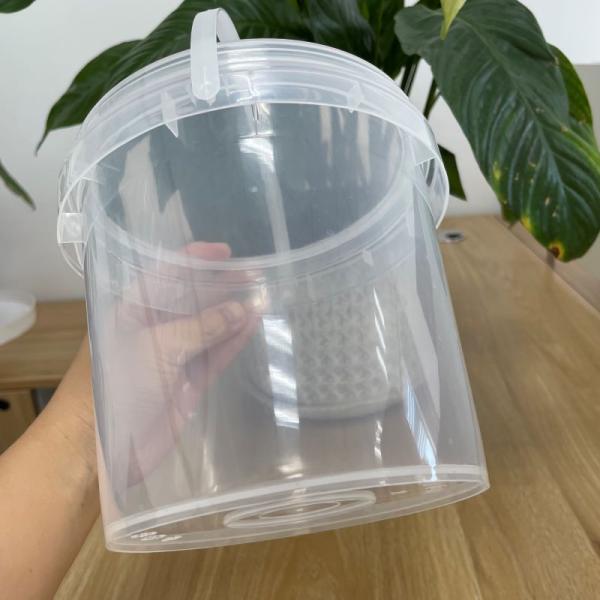 1L-10L Clear Plastic Buckets with Lid and Handle Multi-Functional Thickness 1.0-2.5mm