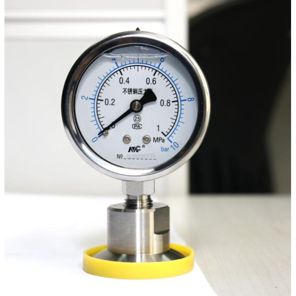 Sanitary Diaphragm Pressure Gauge Water Hydraulic Oil 60mm Dial