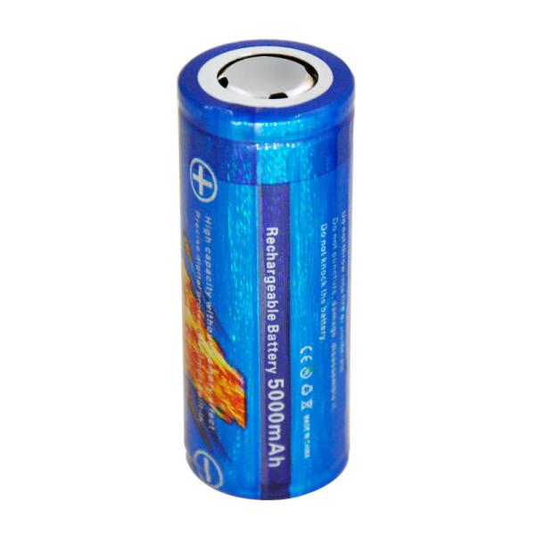 Lustefire 26650 5000mAh 3.7V Rechargeable Lithium Ion Battery , flashlight li-ion charge batteries