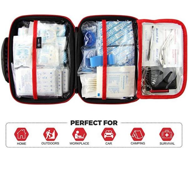 Portable Waterproof First Aid Kit CE/ISO13485 Certified for Home Travel and Emergency Survival