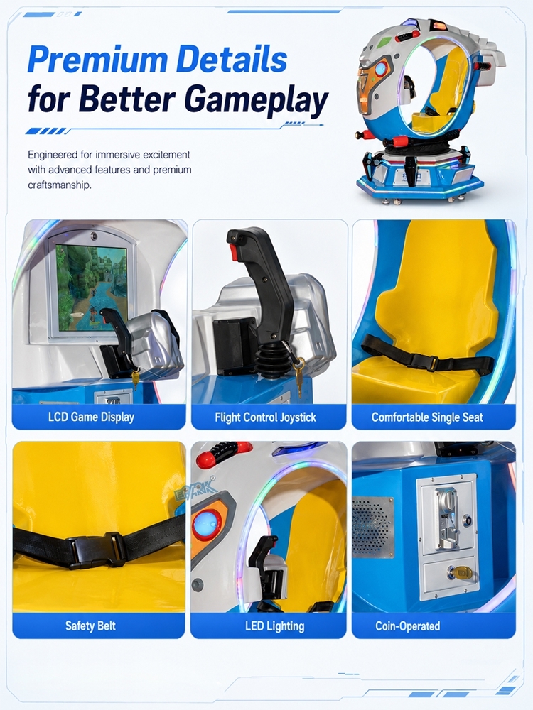 Interstellar Spaceship Kiddie Ride Coin Operated Amusement Machine