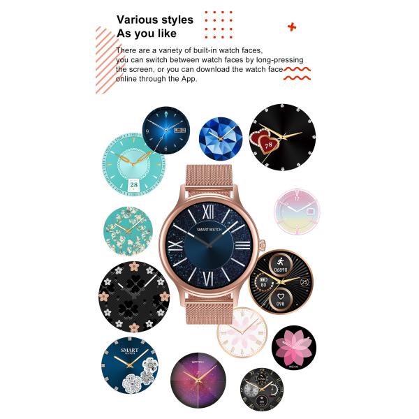 DT66 Smart Watch Women 1.09-Inch Full Heart Rate ECG Smartwatch 2020 Fitness Tracker Sport Watch Waterproof For IOS Xia