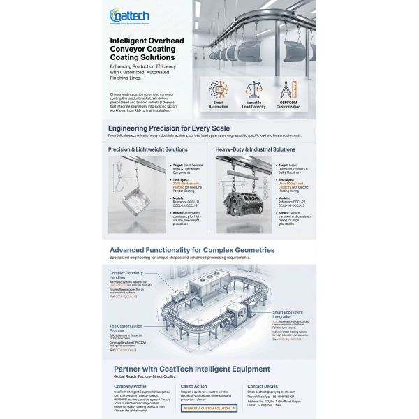 Full-Automatic Overhead Conveyor Powder Coating Line with Cyclone Recovery & Curing Tunnel