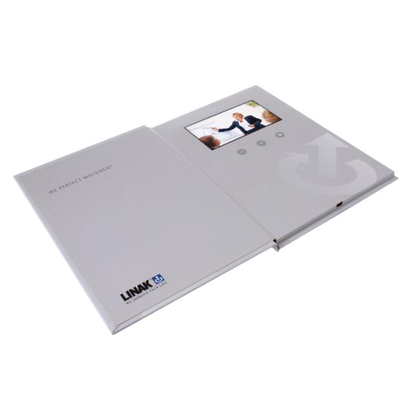 Electronic Automatic LCD Video Greeting Card With Artwork Soft Cover
