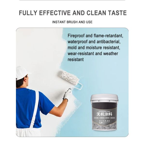 Fireproof Waterproof Eco-friendly Inorganic Coating Water Based Paint for Concrete and Basement
