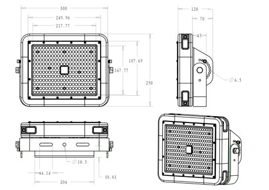 200W High Powered Led Flood Lights Aluminum 1070 Long Distance With Meanwell Driver