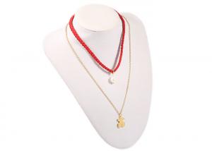 Buy cheap Stainless Steel Pearl Pendant Necklace , Charm Double Layer Pendant Necklace product