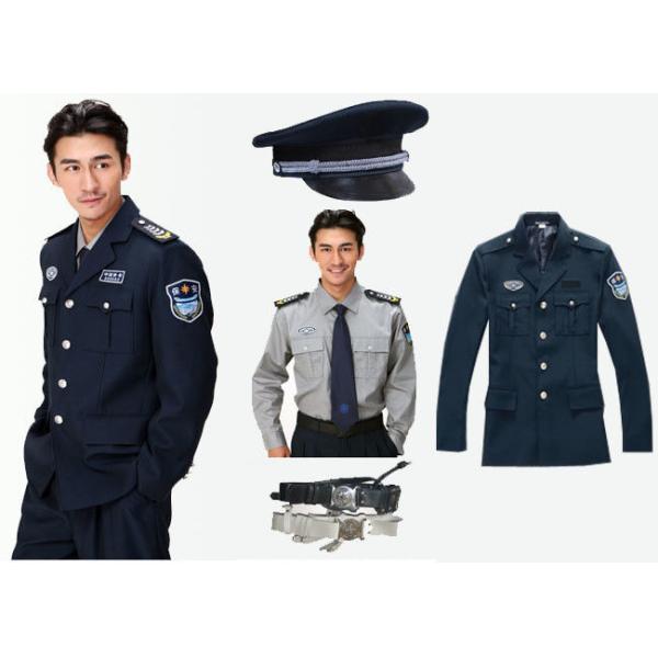 Single Breasted Security Guard Uniform , Long Sleeve Black Security Jacket For Men