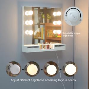 China Wall Mounted USB Interface 4mm Mirror Wood Makeup Dressing Tables on sale