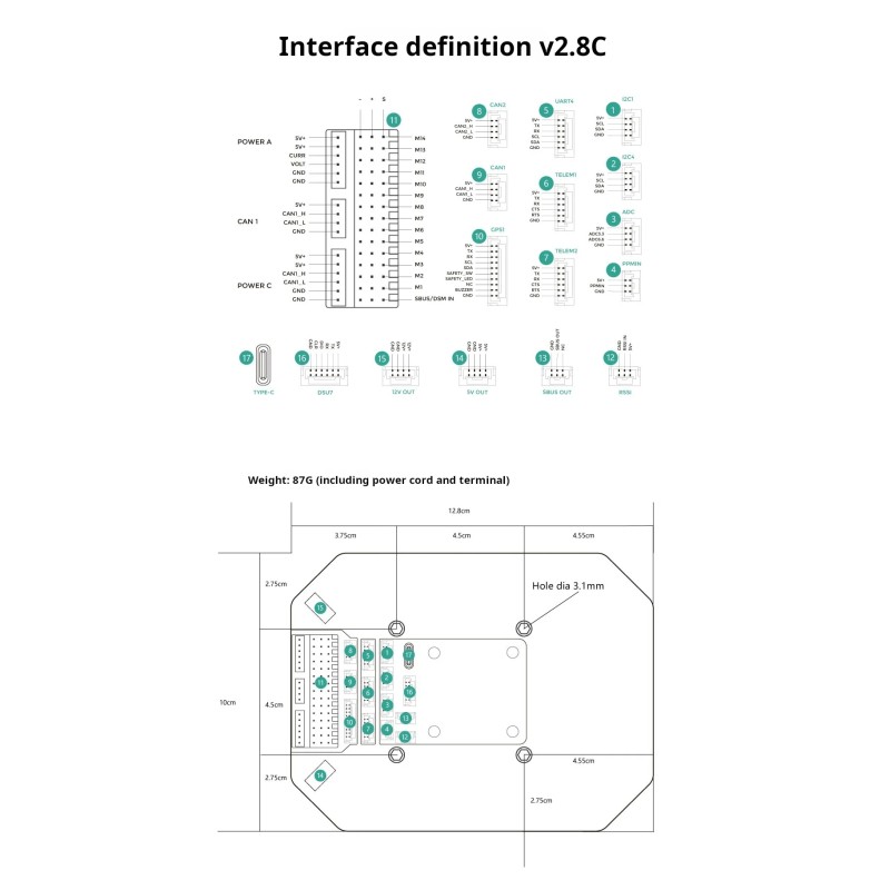 CUAV CAN PDB V2.5 Multifunctional Autopilot Baseboard + X7 Core/ X7 Pro Core Autopilot Flight Controller for UAV Drone