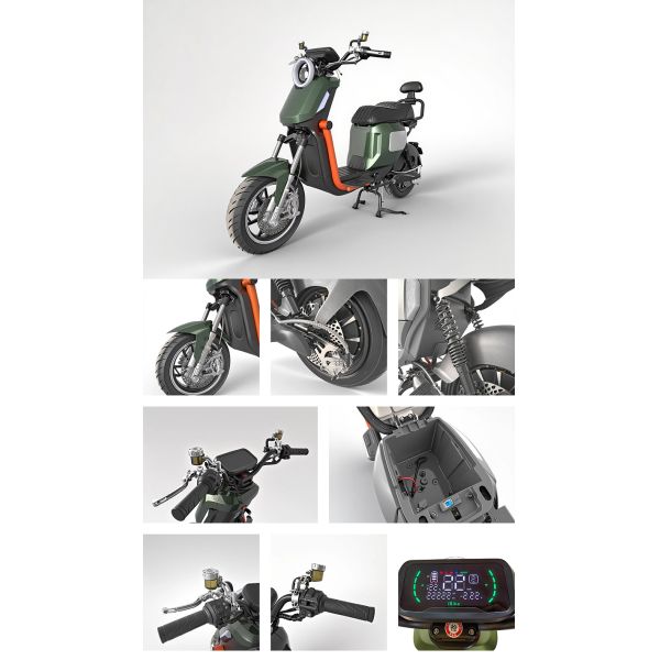 2500W Electric Mopeds Steel Frame High Speed Electric Motorcycles 16 Inch U2 6.0Pro