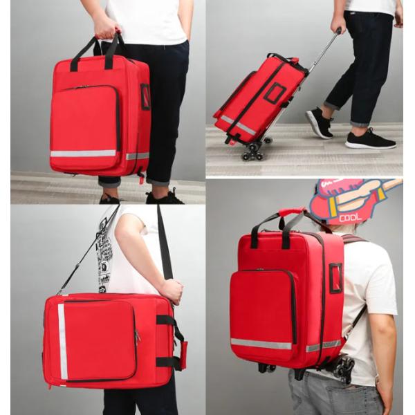 1800D Waterproof Multifunctional First Aid Backpack CE Certified Medical Trolley Bag