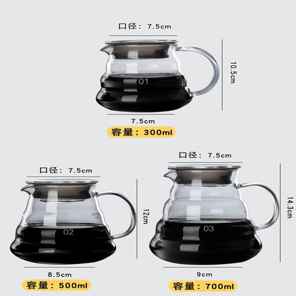 Handmade Essential Barista Tools Borosilicate Glass Coffee Maker With Glass Funnel Filter