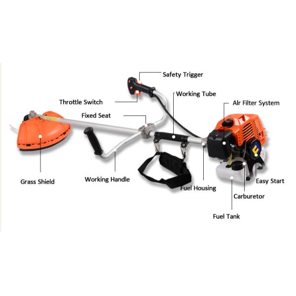 Single Cylinder Engine Anti Slip Grass Trimmer Brush Cutter Cordless