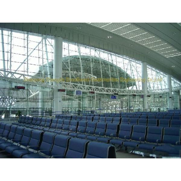 UV Resistant Prefabricated Steel Structures Large Span Prefab Bus / Train Station