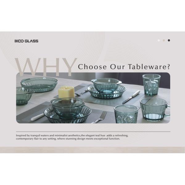 Teal Color High-borosilicate Glass Tableware