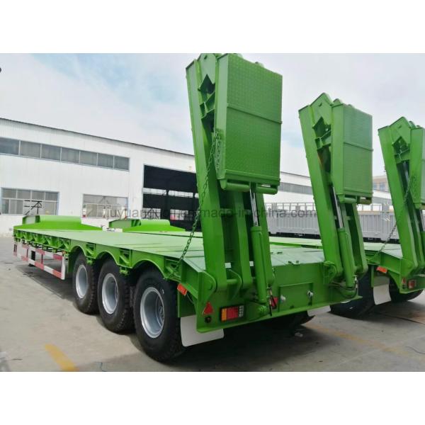 Truck Trailer Excavator Transporting Gooseneck Lowbed 3 Axles 60ton Low Bed Trailer with Ladder