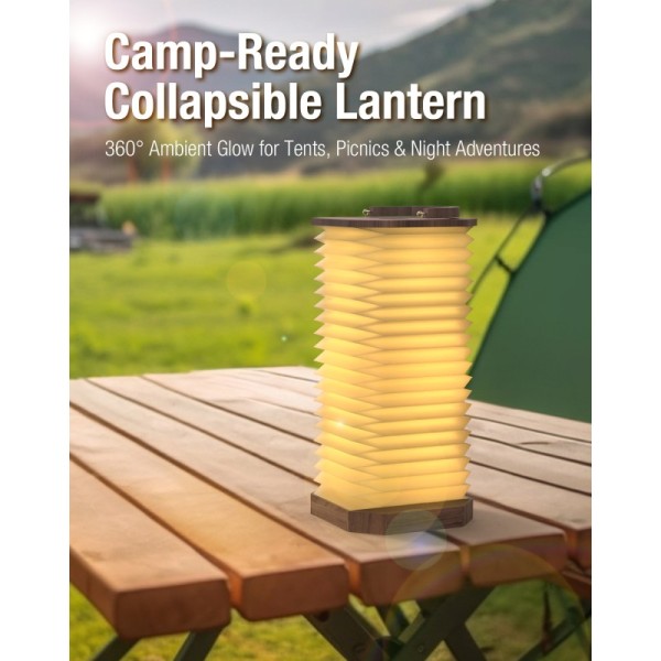 LED Table Night Reading Accordion Light For Camping 3000K RGB