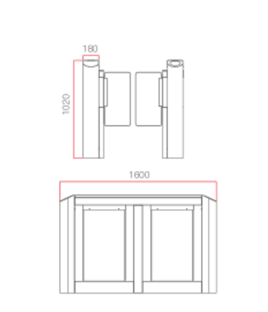 550mm Swing Auto Gate Silver Fastlane Optical Turnstiles With Card Reader And QR Code