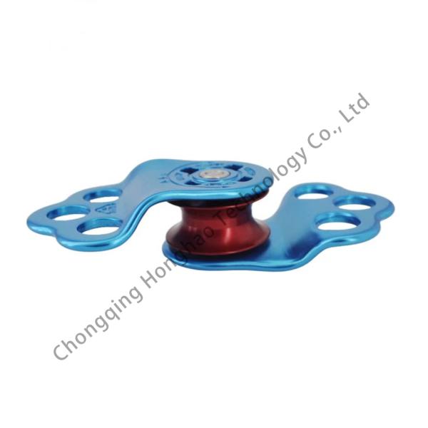 Climbing Equipment 30KN Aluminum Alloy 3-Hole Single Pulley with Galvanized Finish