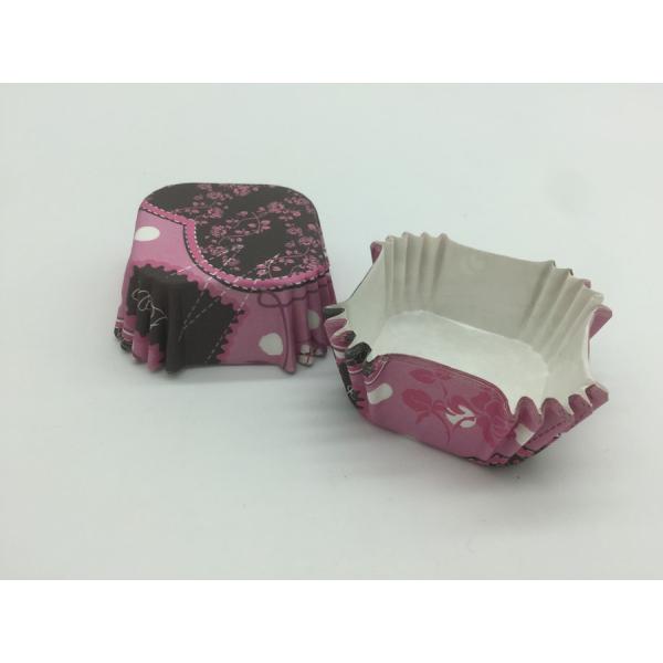 Purple Cupcake Liners Paper Baking Cups Square Mini Cake Cases PET Film Coated