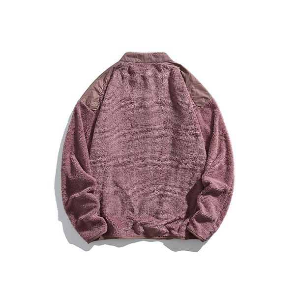 Custom OEM ODM Stand Collar Air Breath Thermal Fleece Pullover, Constant Temperature Warm Color Block Outdoor Hiking Top, Custom Logo & Fabric