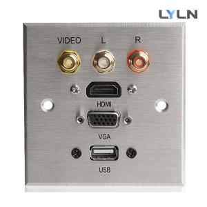 China Brushed Aluminum AV Wall Plate , Audio Video Wall Plates With Hdmi Easy Operate on sale