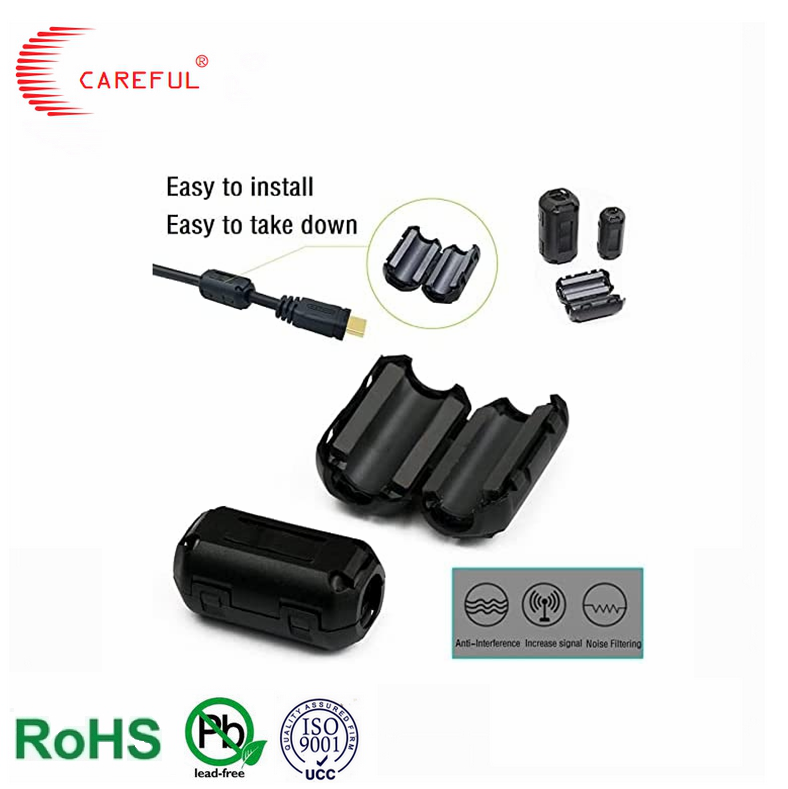 130A Factory Snap on Ferrite Core Anti-EMI Interference Clamp Ferrite Magnetic Ring EMC Filter for Electronic Wire Cord ID13mm