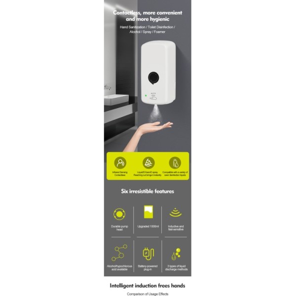 Modern Design Wall Mounted Foam Soap Dispenser with 3D Model Design for Convenient Bathroom Use