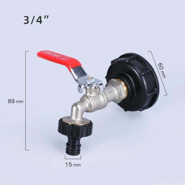 Red Handle 1/2" 3/4'' Male Thread Water Tap Bibcock for Garden Watering and Irrigation