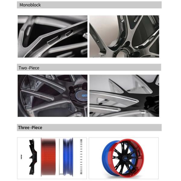 Silver 20 Inch Monoblock Wheels 2 Piece Forged Wheels For Cars