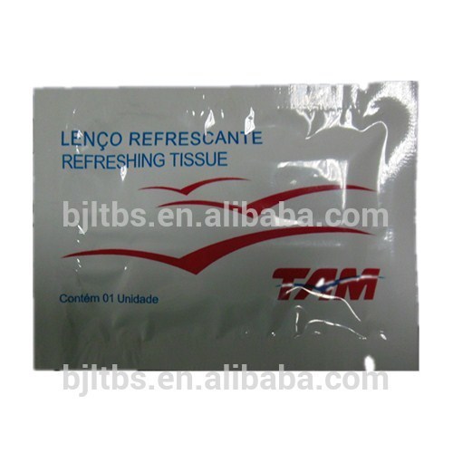disposable individual packed customized airlines wet paper tissue
