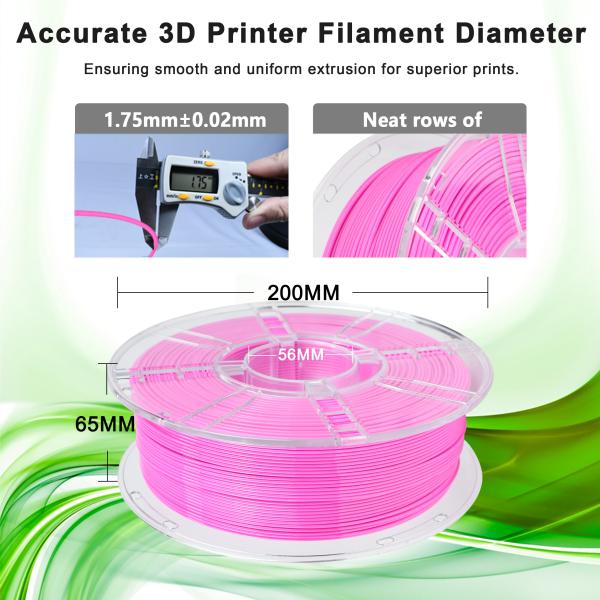 Diameter 1.75mm 3D Printer Rose Pink PETG Filament for Packing Box Size 200*200*64mm