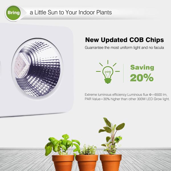 600mA COB Full Spectrum LED Grow Lights 300 W Dustproof 50,000 Hours Lifespan