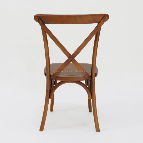 Apartment Modern Cross Back Stackable Wooden Seat Solid Wood Banquet Wedding Wooden Chair for Apartment Furniture