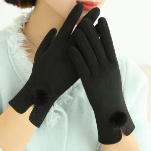 Buy cheap Black Women Winter Warm Woolen Hand Gloves Touch Screen Sensitive Mittens product