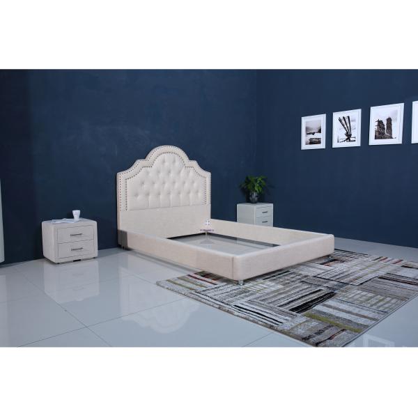 Small Linen Platform Bed For Hotel Project And Apartment Modern Design
