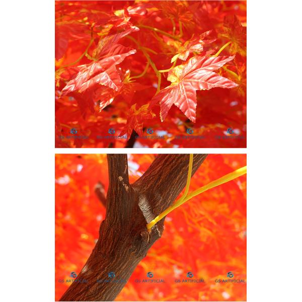 Decoration Red Faux Maple Tree / Artificial Outdoor Plants Customized Size