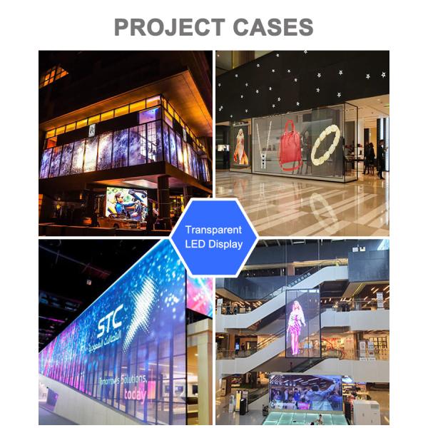 32768dots/Sqm Flexible Transparent LED Window Display Screen For Advertising