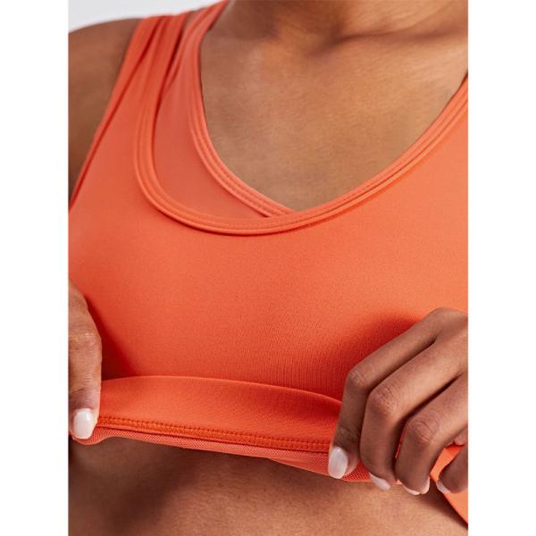 Mesh Stitching Strappy Back Sports Bra Girls Elastic Bottom Padded Crop Top