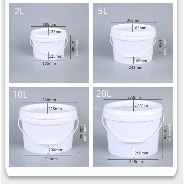 OEM Color Printing 6L-19L Oval PP Plastic Bucket Drum Pails Container with Holder