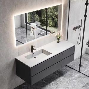 China Hotel Wall Mounted Bathroom Cabinet Modern Bathroom Mirrored Cabinet With LED Light on sale
