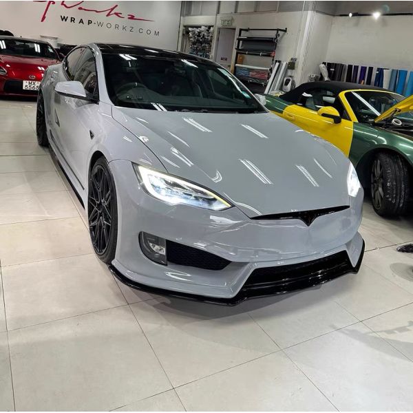 PD Style Tesla Model Body Kit Front Rear Bumper Side Skirt Diffuser Spoiler Black